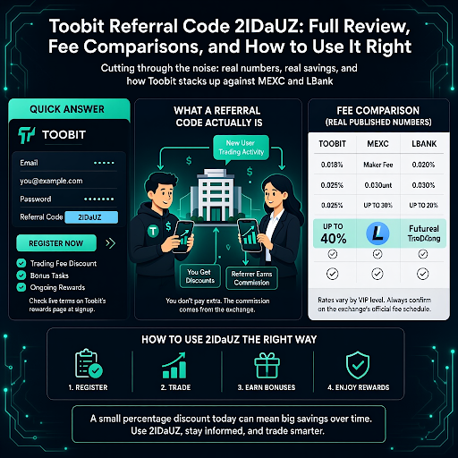 Toobit Referral Code 2IDaUZ: Full Review, Fee Comparisons, and How to Use It Right